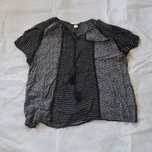 Black and white gypsy boho top